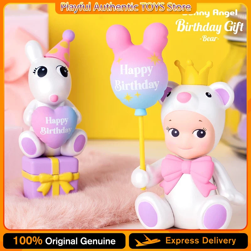

Sonny Angel Birthday Gift Bear Blind Box Celebrate Special Day Kawaii Action Figure Desktop Ornament Doll Model Surprise Gifts