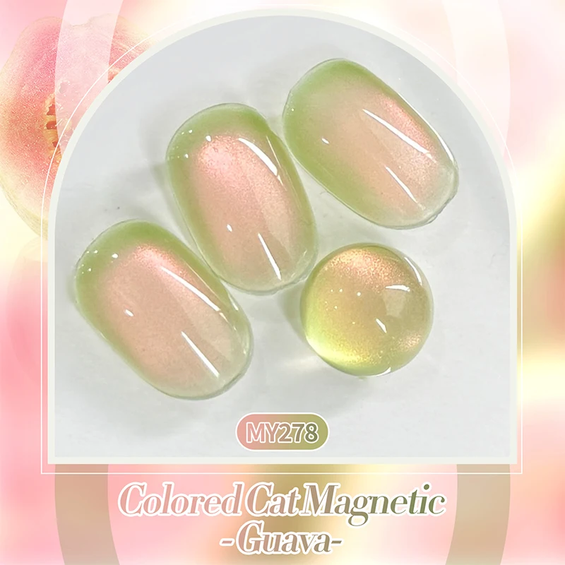 BORN PRETTY 10 ml Guave-Farbe, rosa, helles Katzen-Magnetgel, funkelnde grüne Glasperle, Soak Off UV-Gel, Maniküre, Nagelkunst-Lack – Detail 2