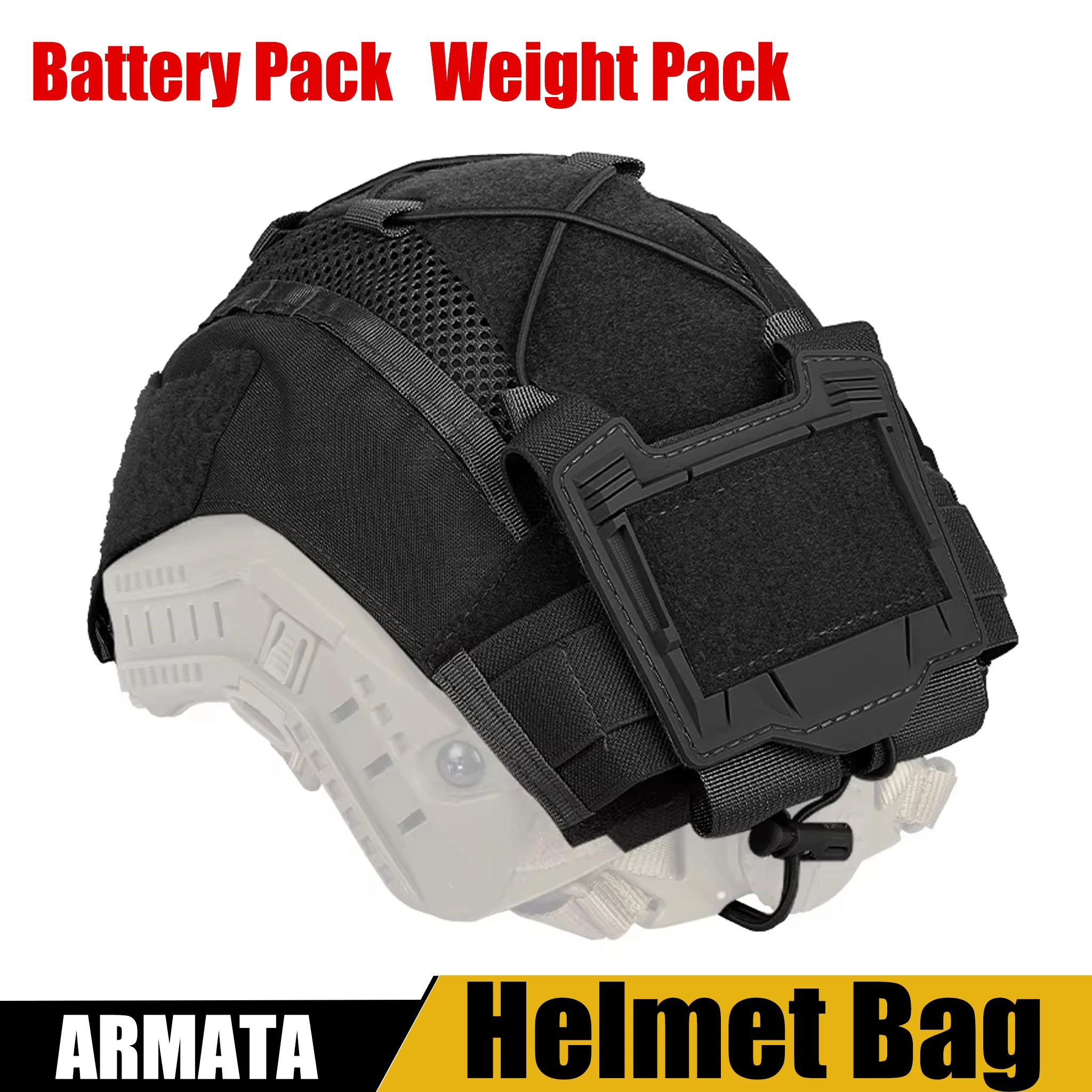 

Тактический камуфляжный чехол для шлема FAST, съемный комплект с батарейным блоком и утяжелителем, износостойкий нейлоновый чехол для шлема с магазином