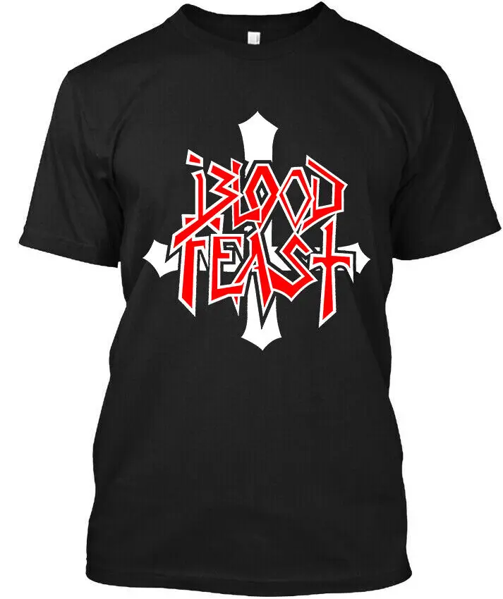 

New POPULAR! Blood Feast American Thrash Music Retro Graphic Logo T-SHIRT S-4XL High Quality 100%Cotton Short Sleeve