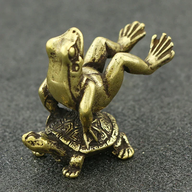 Solid Brass Frog Turtle Figurine Mini Statue Incense Burner Ornament Desk Decor 100% Brand New And High Quality