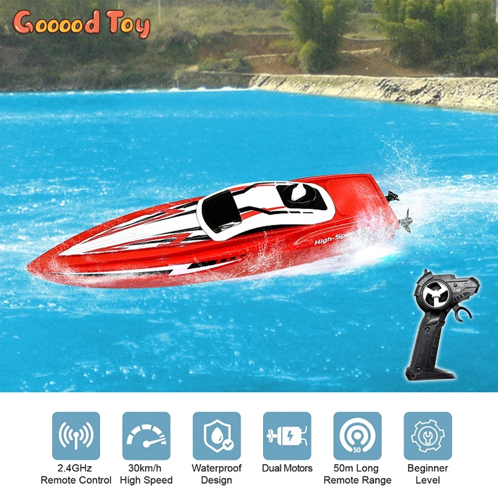 子供用リモコンボート,2.4g,ボート,屋外玩具,ダブルモーター,PVC,高速,スピード