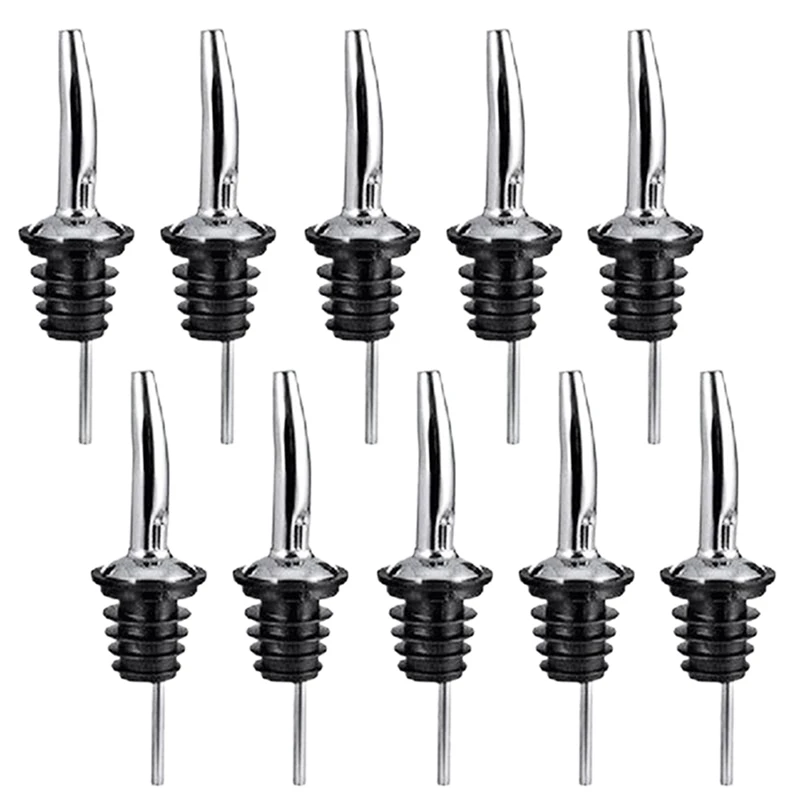 Vertedor de flujo de acero inoxidable, tapón de Caño para licor, botella de vino Spirit, apto para restaurantes, hoteles, bares, clubes, cafés KTV, 10 unidades