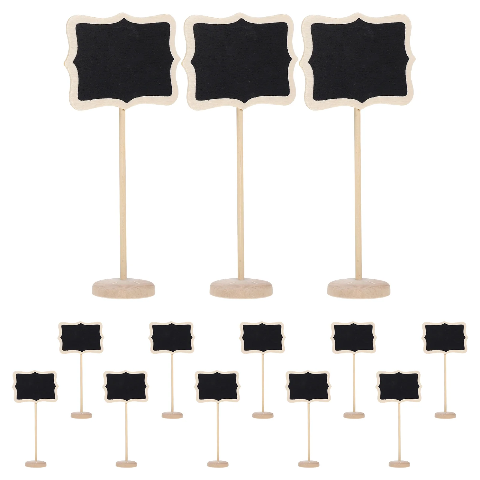 15 Pcs Small Blackboard Message Holder Romantic Mini Sign Rectangle Table Numbers Guest Messages Menu Displays Wooden Chalkboard