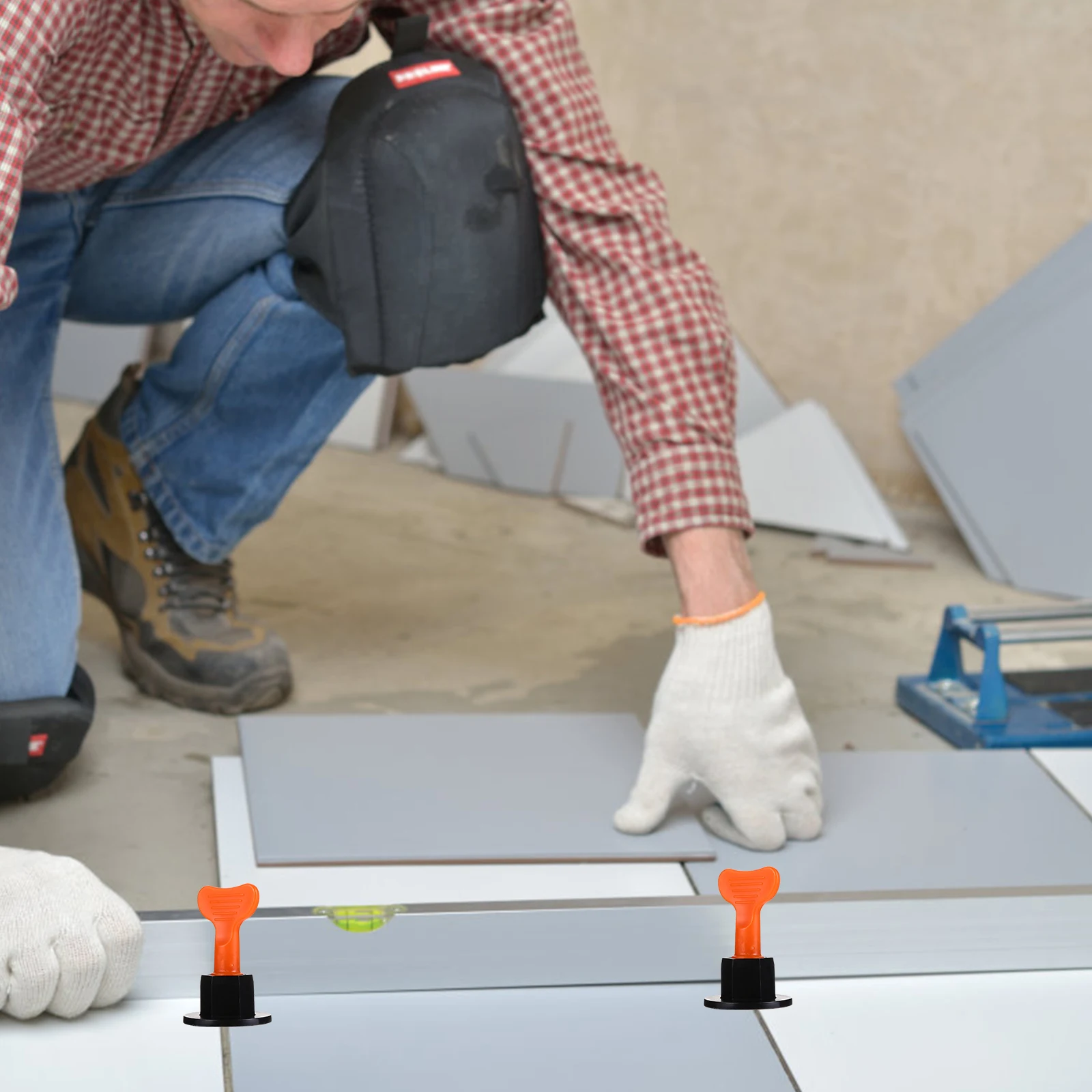 100 pcs Tile Leveling System Wall Tile Straightening Machine Reusable Locator Tool Kit For Spacing Floor Wall Installation