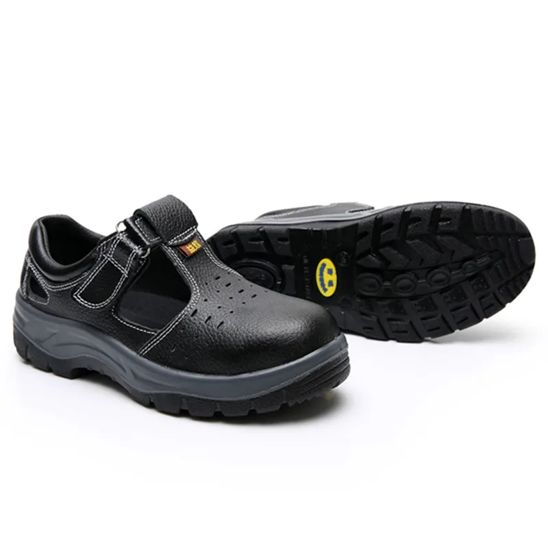 mens fashion steel toe caps working shoes summer breathable original leather sandals worker safety sneakers protective footwear