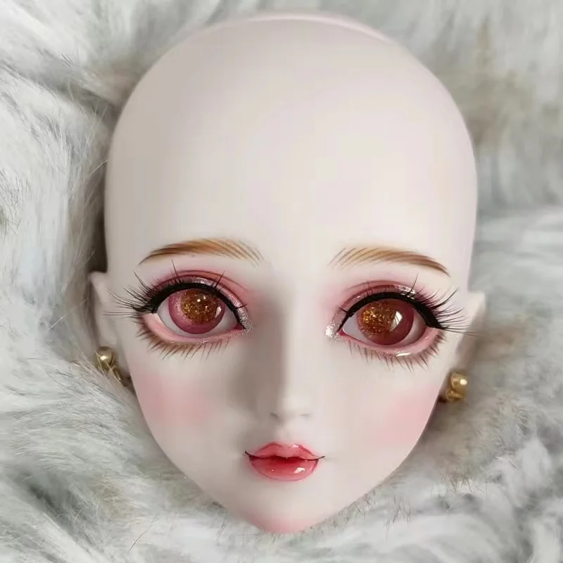 Handmade Makeup 1/3 60CM BJD Doll Head Cute Face With 3D Beautiful Eyes Fit For 1/3 BJD SD Doll Diy Toys For Girl Gift