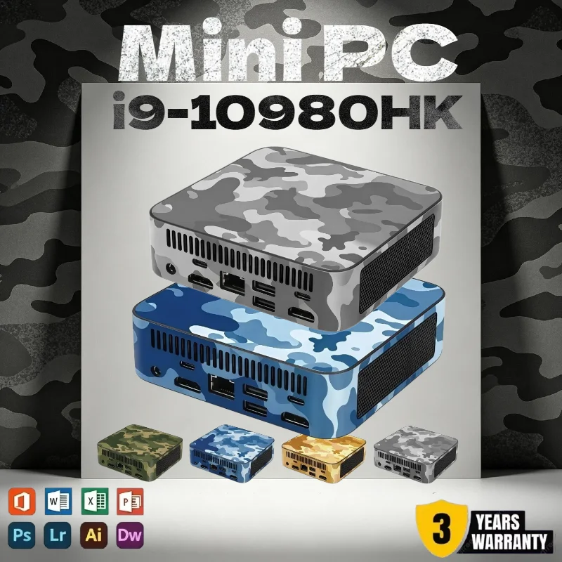 Mini PC Camouflage Colors Core i9 10980HK 2026 New Mini Gaming PC 16GB RAM 1TB 2TB SSD BT5.2 WiFi6 4K HD Office Study Desktop