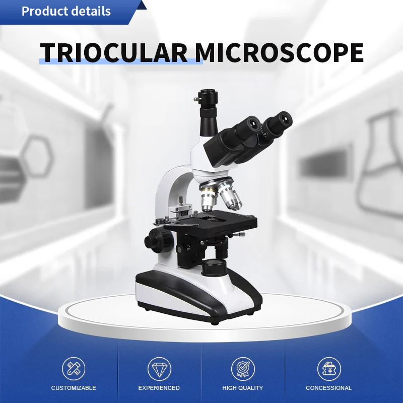 Professional grade bio-optical trinocular microscope high power high definition medical laboratory special bacteria scientific