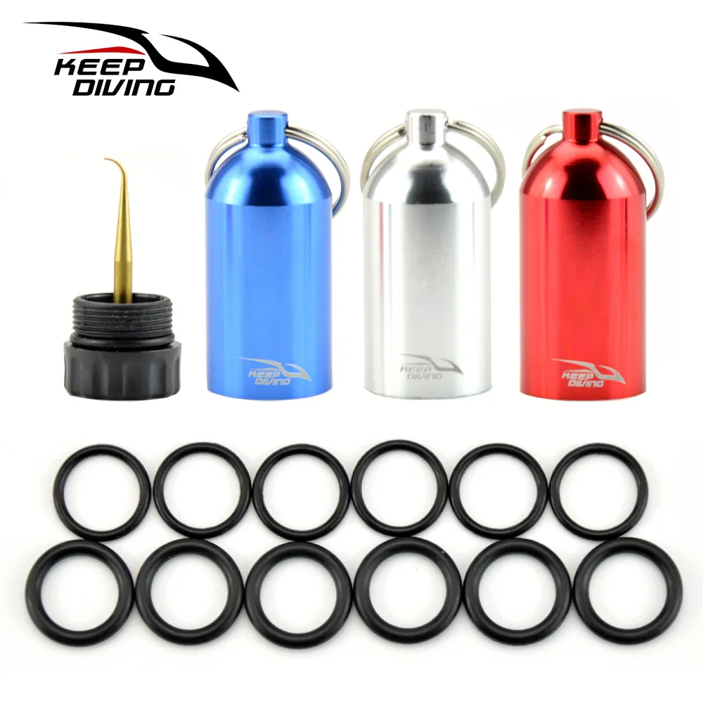 KEEP DIVING Aluminum Alloy Mini Scuba Tank with One Pick Needle and O-rings for Ding & Yoke Scuba Diving Accessories
