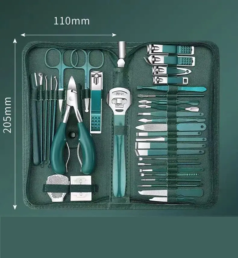 Juego de cortaúñas nuevo y de alta gama para uso doméstico, embalaje original, juego completo de herramientas para uñas y cortaúñas especializadas.