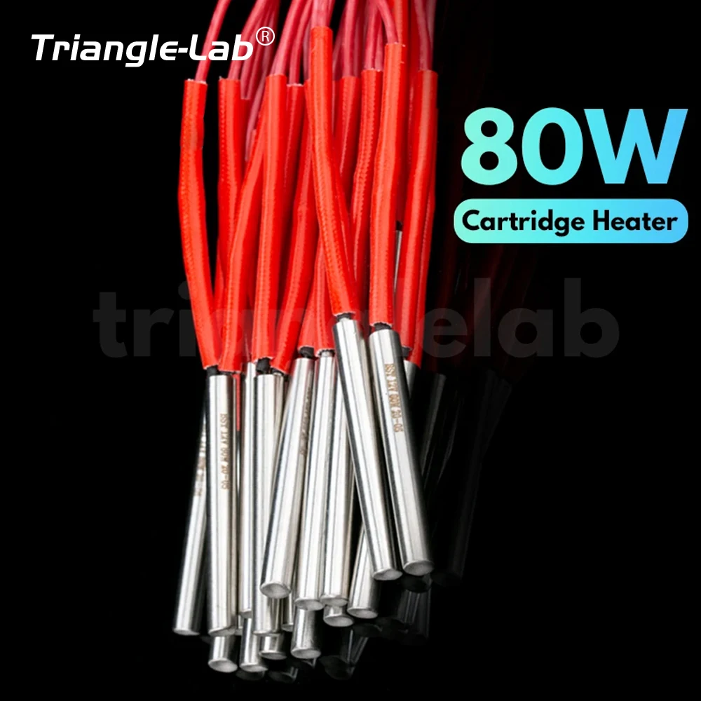 Trianglelab-cartucho calefactor para impresora 3D, dispositivo de 6x20MM, 12V/24V, 40W, con cable de 100CM, para PT100 HOTEND Volcano MK8 MK9