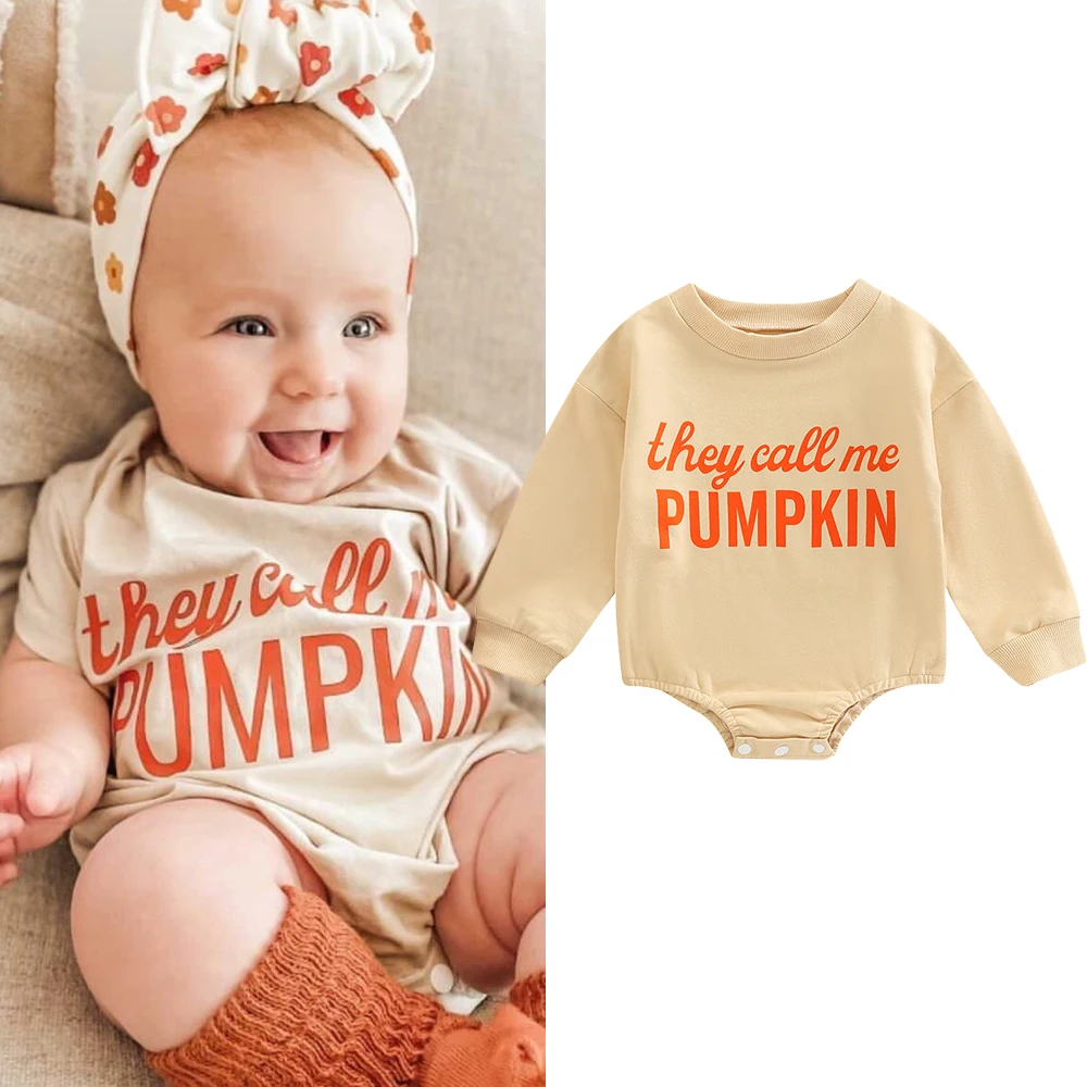 

2022-07-15 Lioraitiin 0-24M Newborn Infant Baby Girl Boy Bodysuit Round Neck Long Sleeve Letter Print Triangle Jumpsuit