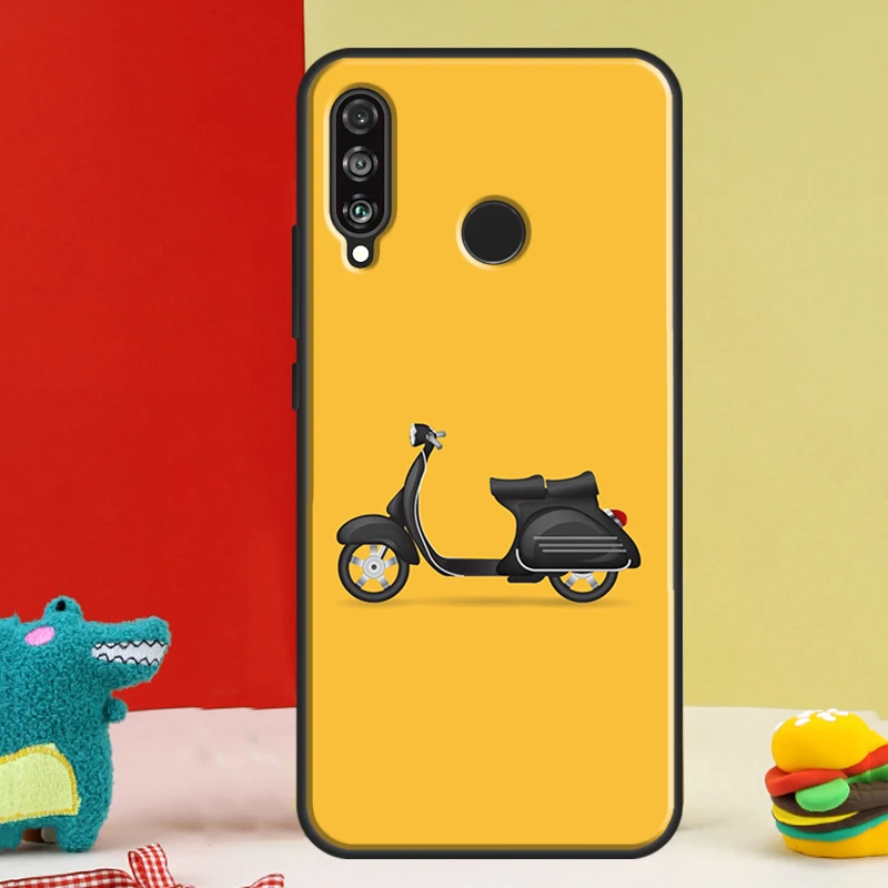 Vintage Scooter For Huawei P30 Pro P60 P50 P20 P40 P Smart Nova 9 5T Honor Magic 5 Lite X8 X9 a 50 70 Case