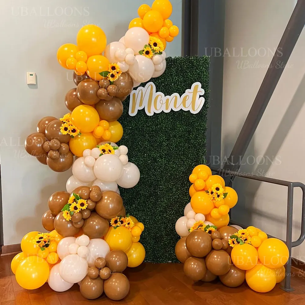 18 بوصة بالونات صفراء 2/5/10 قطعة البابايا الليمون الباستيل بوهو الخردل الأصفر اللاتكس بالون لعيد ميلاد الطفل دش ديكور الحفلات Favo #5