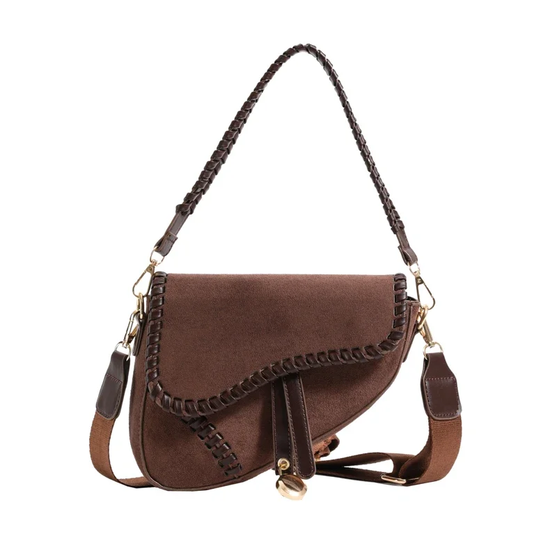 Luxury Brand Saddle Bag for Women High Quality PU Shoulder Bag Cute Purses and Handbag Designer Armpit Bag Fashion Crossbody Bag