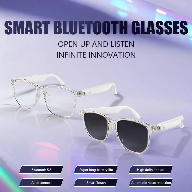 New GS03 smart Bluetooth glasses polarized anti UV, anti blue light listening to music calling interchangeable lenses sunglasses