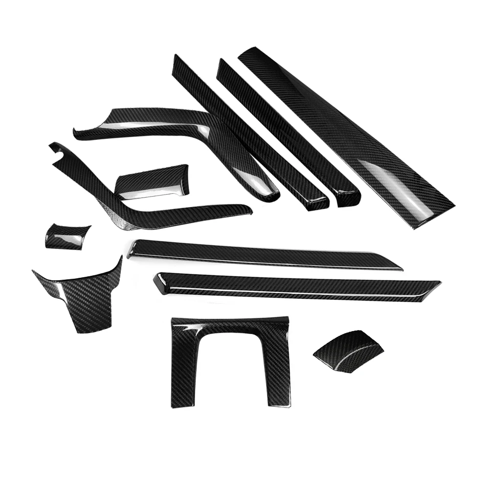 10th Generation 2016-2021 True Carbon Fiber Interior Kit Gear Panel Dashboard Console Door Strip Cover Trim