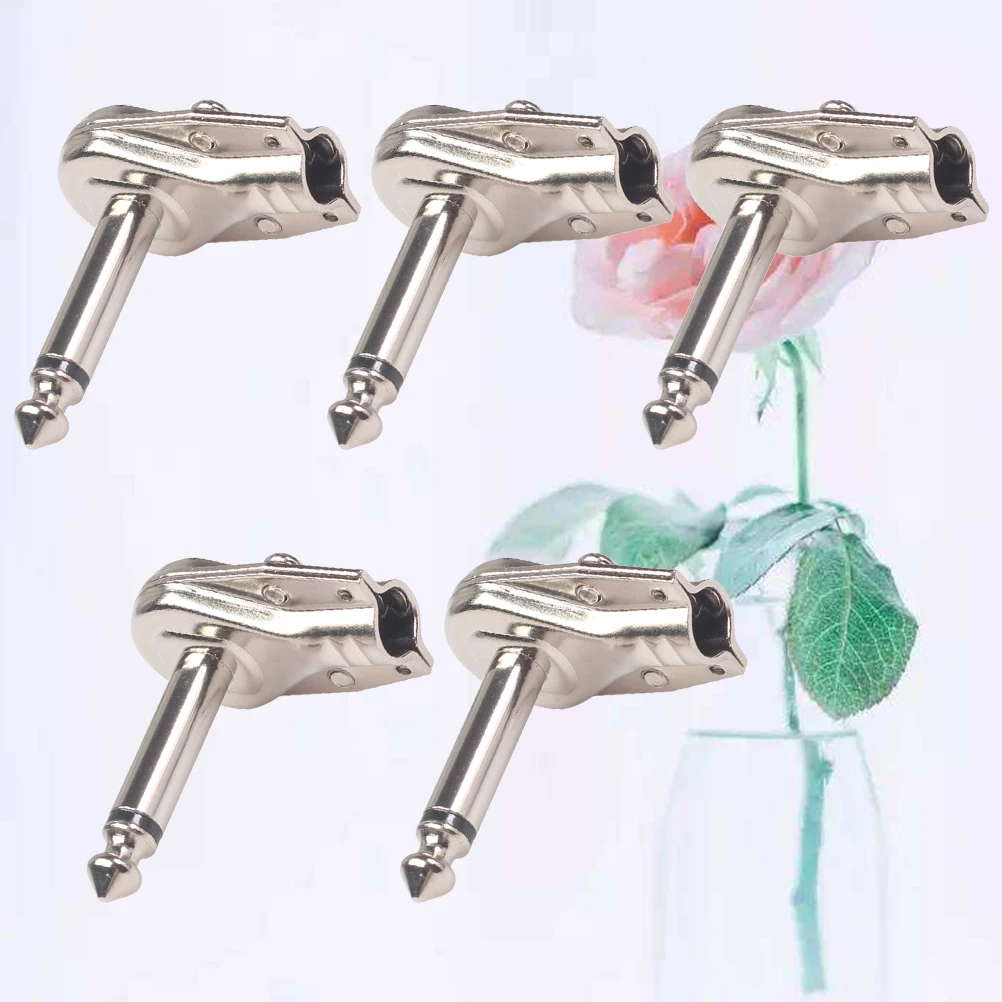

5pcs 6.35Mm Effect Connector Coupler Adapter Jack Cable Pedal Board Accessory For Electric Guitar Silver Space-Saving Stage