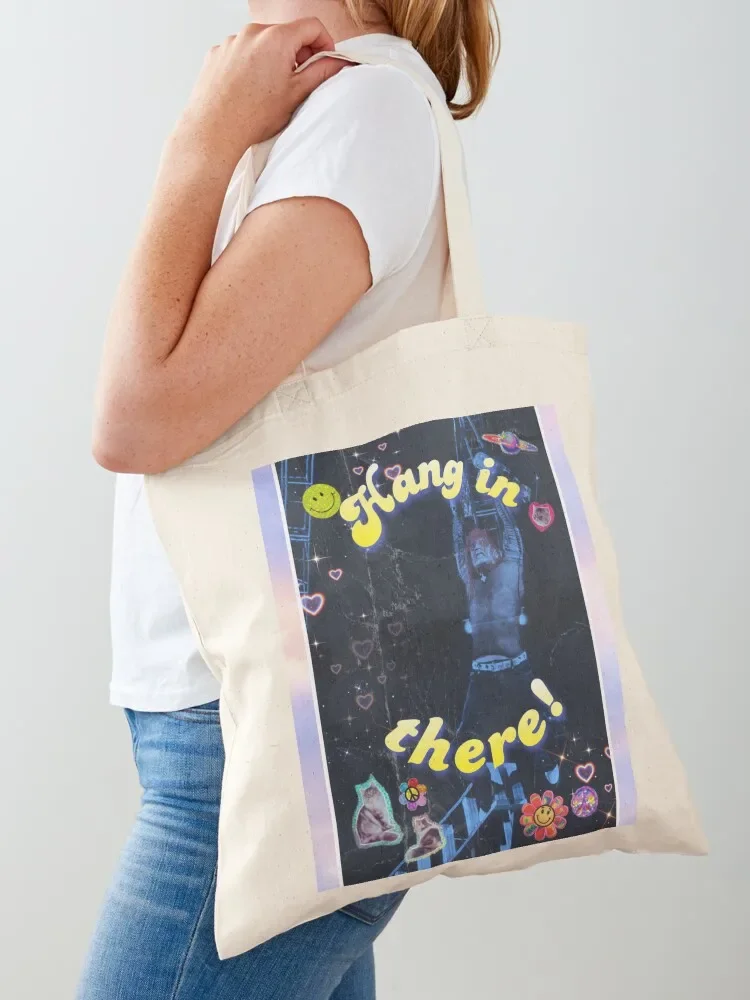 

Hang in there! Tote Bag cloth bag woman foldable reusable bag shopper bags eco folding