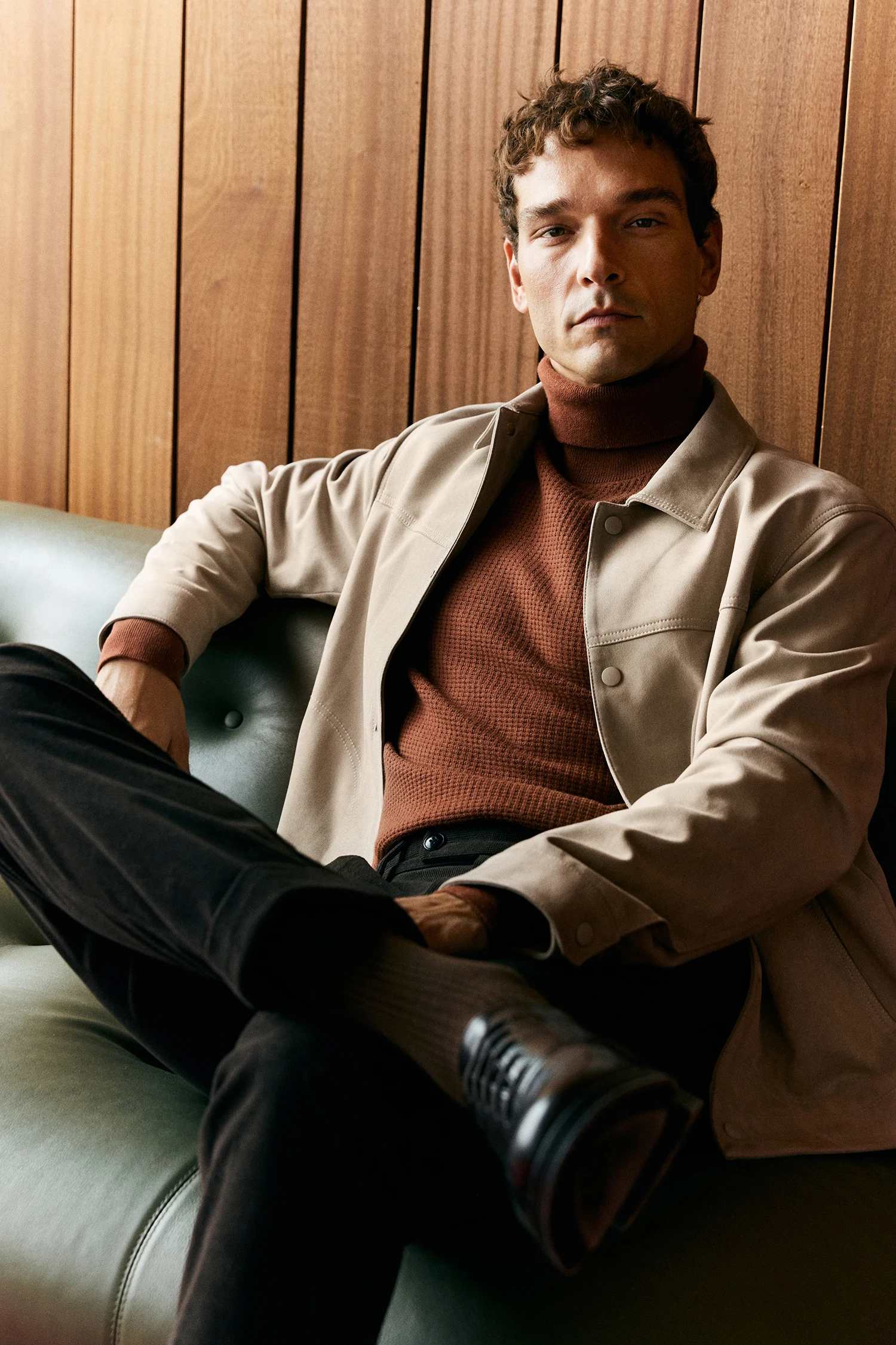 

Весенне-осенняя новая мужская куртка, деловая джентльменская элитная замшевая короткая модная куртка с воротником на эластичной резинке