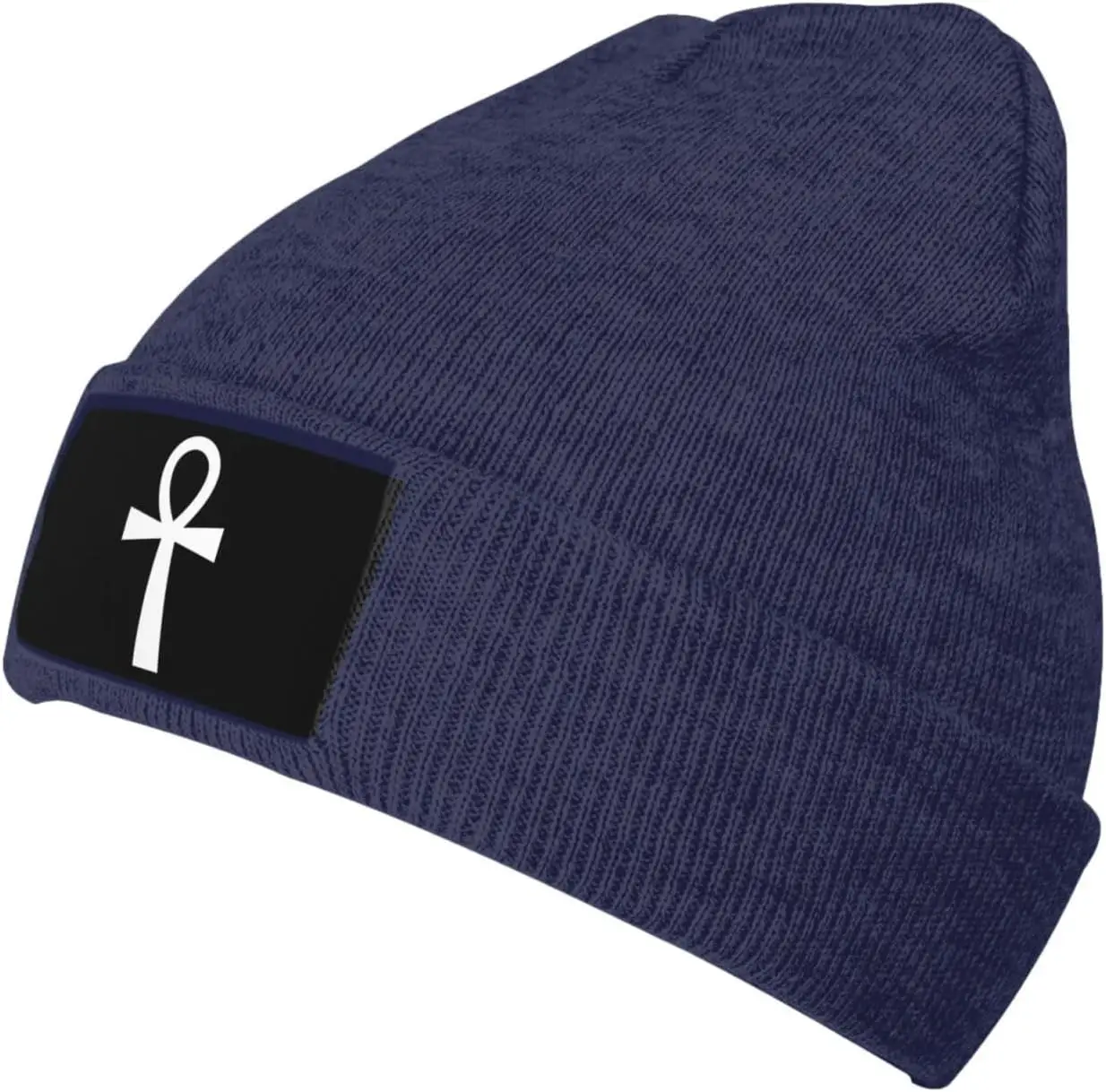 Funny Ankh Symbol Ancient Egyptian Gifts Black Skull Cap Beanie Hat Unisex Warm Beanie Cap Knit Hats for Men Women Slouchy Hat