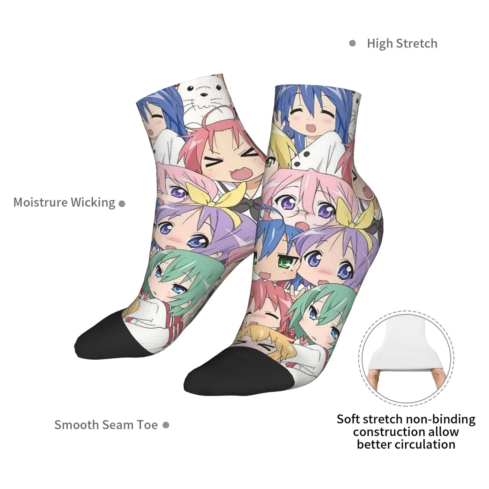 لاكي ستار أنيمي لاكي ستار أنيمي الجوارب Harajuku جوارب جميع المواسم الجوارب اكسسوارات للرجل المرأة هدايا عيد الميلاد