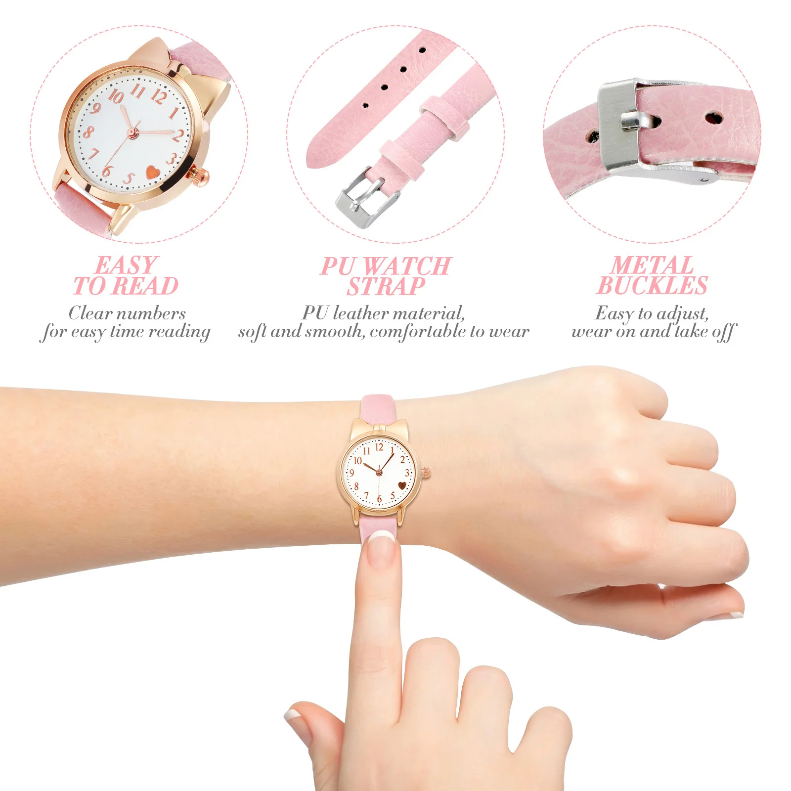 1Pcs Glow in The Dark Wrist Watch Fine Workmanship Lightweight Analog Watch for Students Daily Fashion