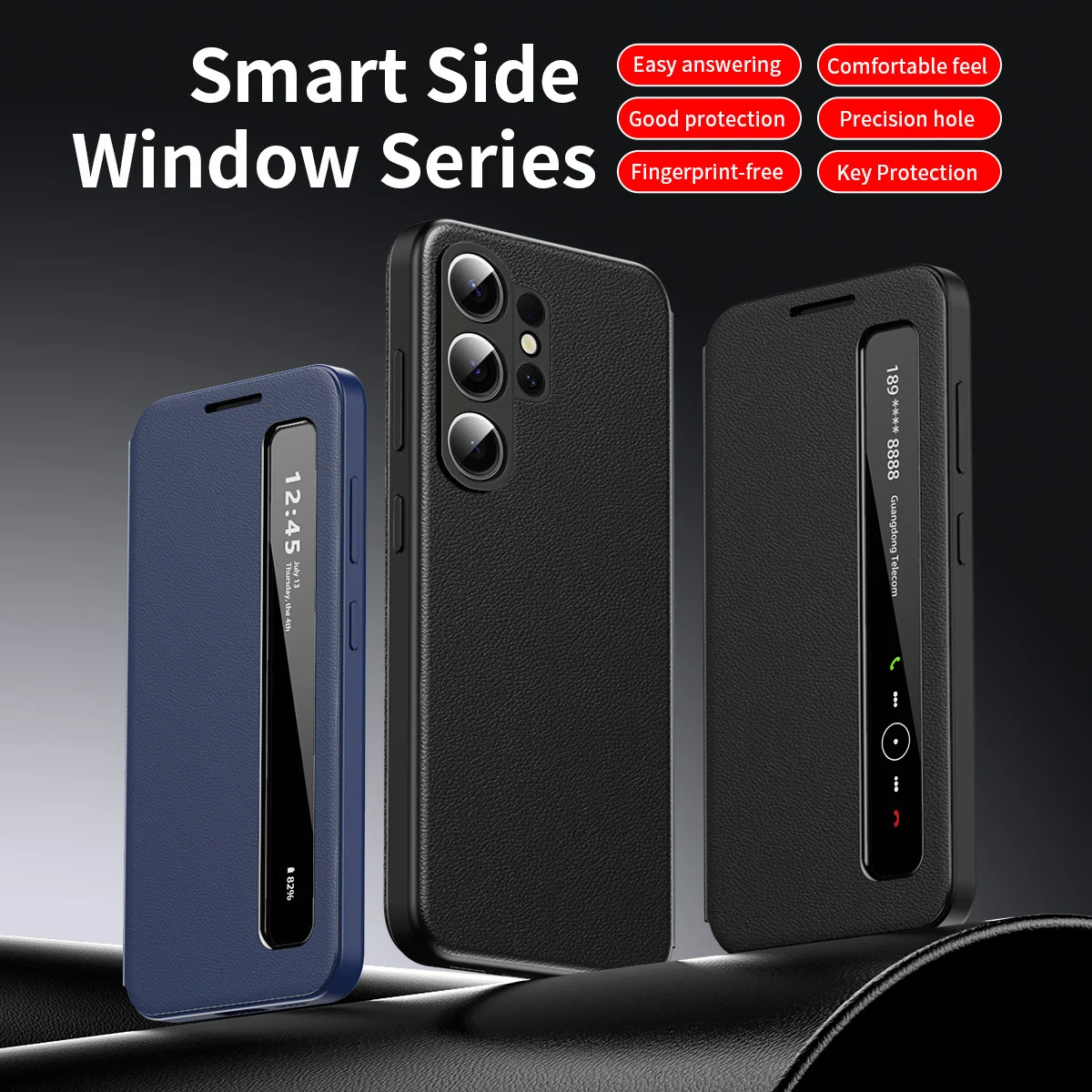 

S26Ultra Phone Cases, Smart Side Window S-View Premium Leather Case For Samsung Galaxy S26 Ultra , Flip Cover Protector Skins