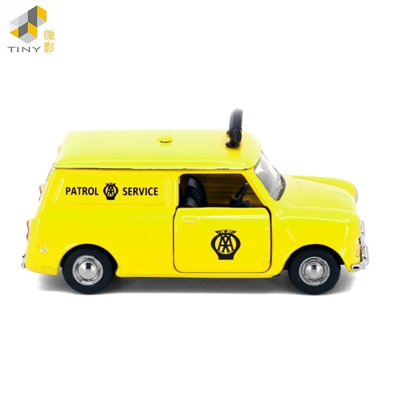 Tiny 1:50 U.K Mi-ni Van Series Yellow Alloy Simulation Model Car