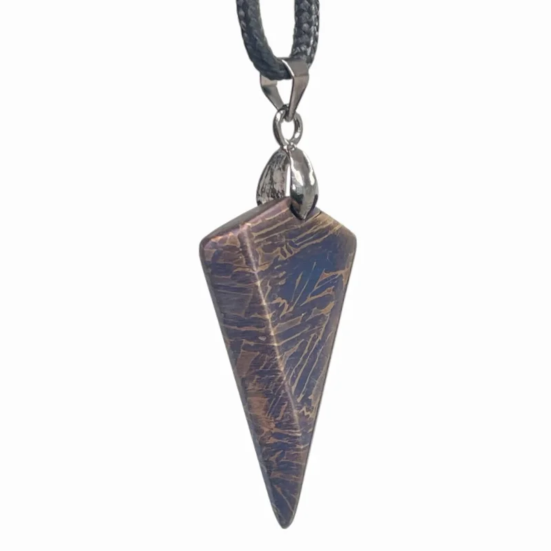 Authentic Muonionalusta Iron Meteorite Heat-Treated Necklace  Fine Meteorite Pendant series LK425