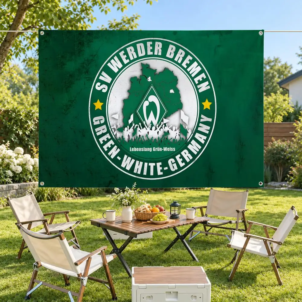 Football Club SV Werder Bremen Flags Modern Fabric Banner Pennants Bedroom Garden Party Birthday Wall Ornament Decor