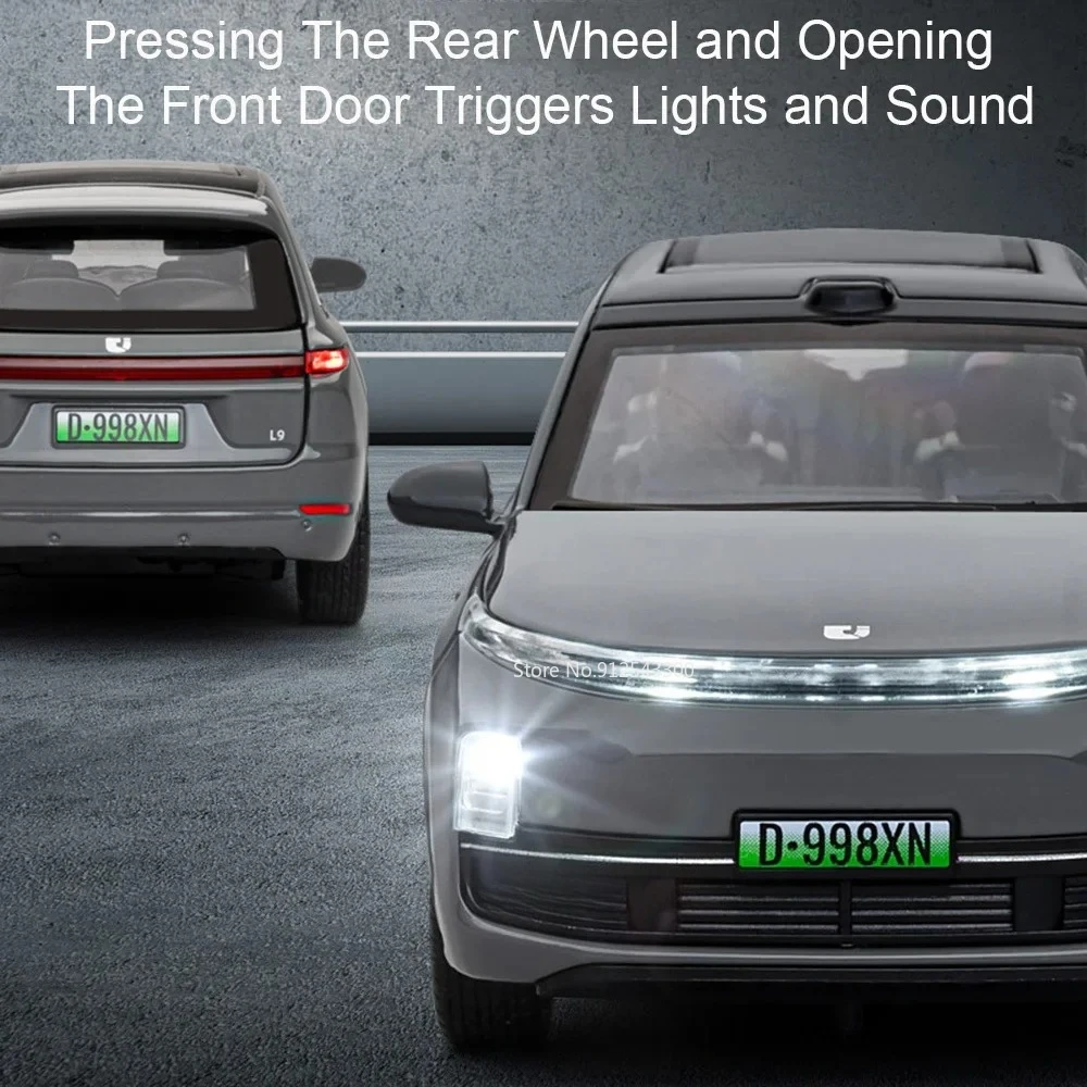 1:32 Scale Leading Ideal L9 ONE Toy Car Model Diecast Pull Back Miniature New Energy Vehicle Models Toys Boys SUV Ornaments