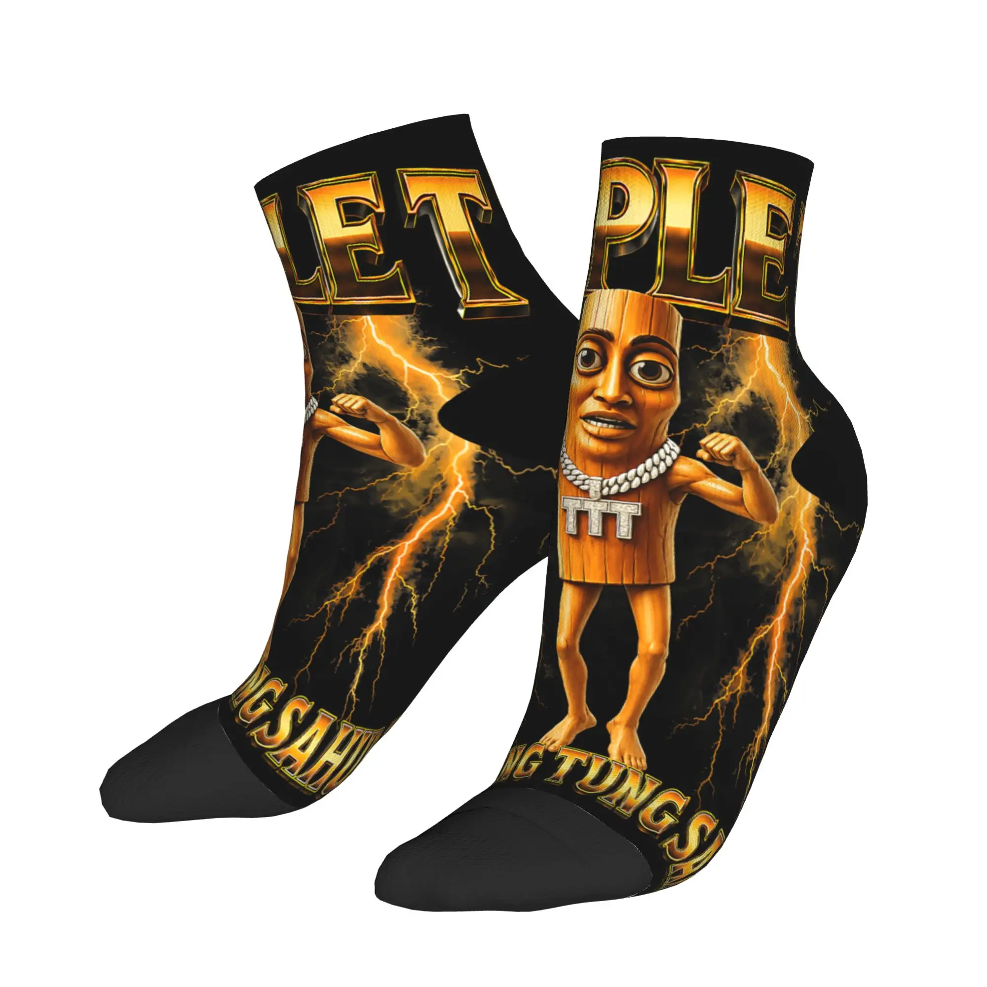 Funny Tung Tung Tung Sahur Triple T Viral Memes Casual Socks Men  Leisure Breathable Ankle Socks Spring Cycling Anti Sweat Sock