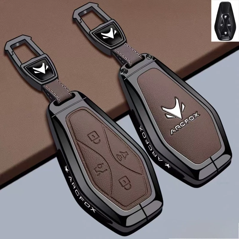 

Zinc Alloy Car Key Case Cover Chain Shell Fob Holder for Arcfox T1 Alpha S5 S6 Beta S3 T5 T6 Alpha S T Accessories Keychain
