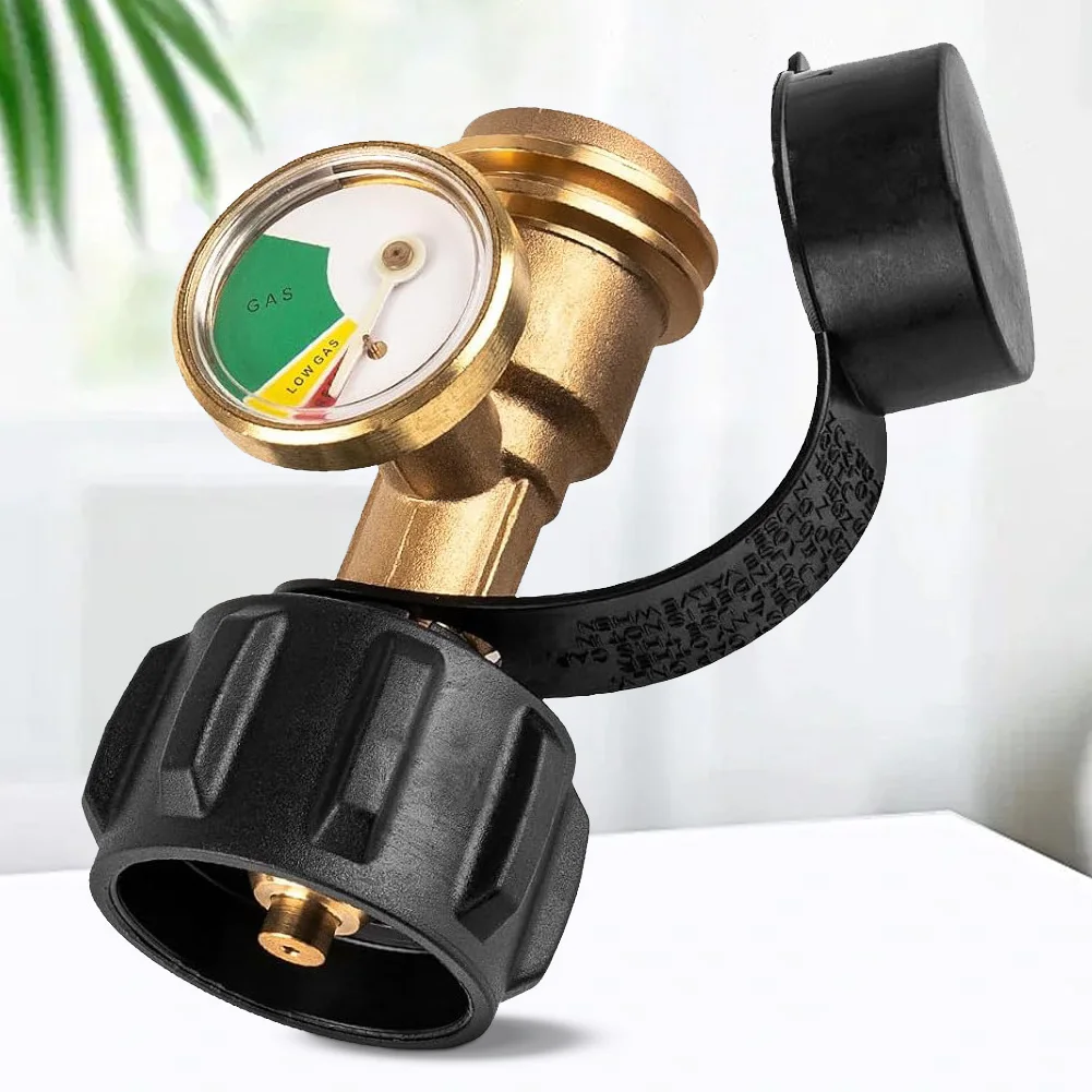 Propane Tank Gauge Level Indicator Color Coded Universal Propane Gauge Propane Adapter Gauge for Gas Cylinder Camping Stove