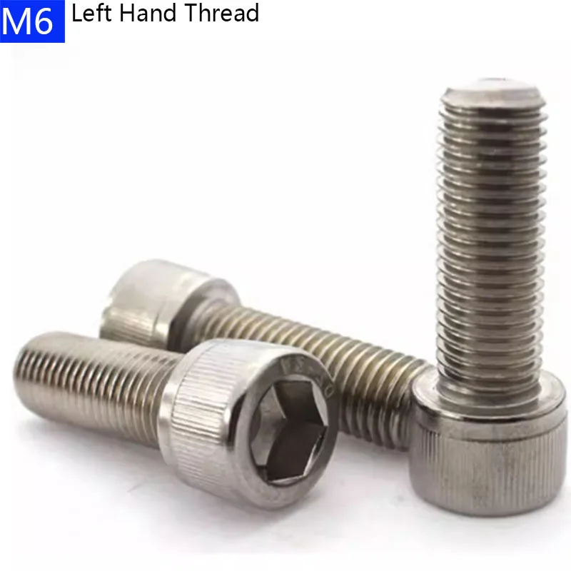 M6 - 1.0 Left Hand Thread Socket Cap Screws Hex Allen Bolts A2 304 Stainless
