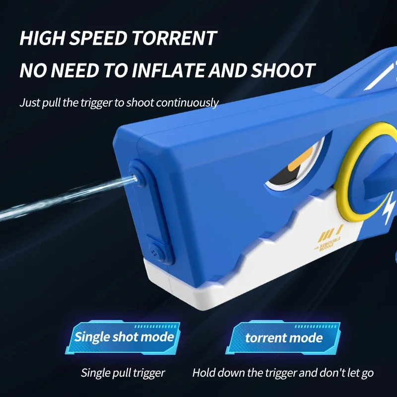 Shark pistola ad acqua elettrica di grande capacità giocattolo pistola ad acqua a sparo continuo pistola ad acqua ad assorbimento d'acqua automatica giocattolo estivo per piscina
