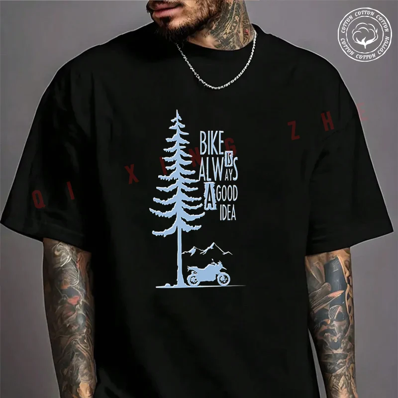 

2026 Men T Shirt Casual Enduro And Bikers Creative Design T-shirt Graphic Cotton Motorbike Biker Cafe Racer Chopper Tee