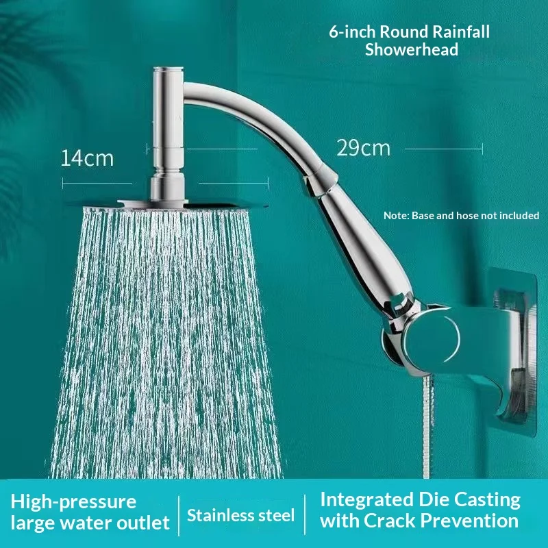 Dual Function Shower Head Handheld & Rain Overhead Sprayer, High Pressure Boost Large Flow Bathroom Shower Accessory