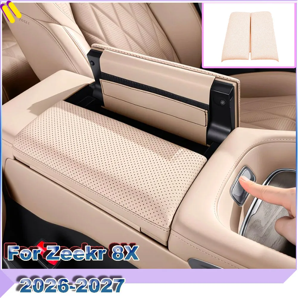 Leather Armrest Heightening Pad Anti-Scratch Center Console Armrest Surface Protective Cover For Zeekr 8X 2026-2027