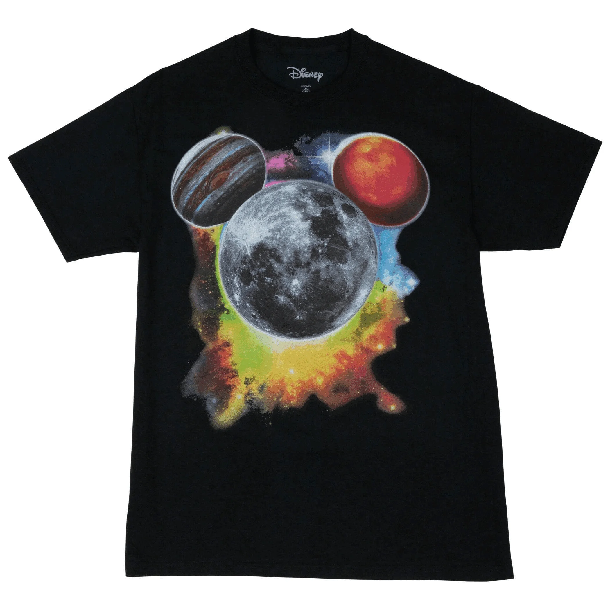 Disney Planet Mickey Glows In Summer Dark Crew Neck T-Shirts Boys And Girls Cartoon Anime Streetwear Kids/Adult Fashion T-Shirts