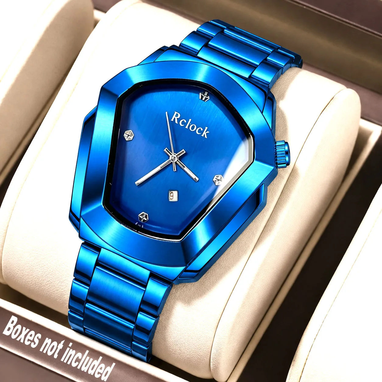 1Pc Blue Men's Business Casual Watch with Calendar, Suitable for Daily Wear, Parties, Valentine's Day, Easter, Christmas, New Year's Day, Halloween, Ramadan, as a Gift for Friends and Family (Without Gift Box)