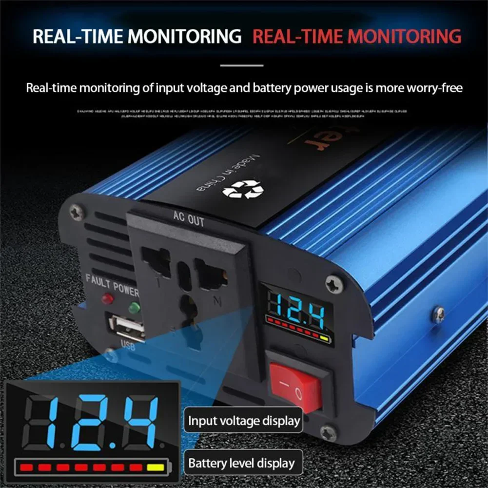 High Power Power Inverter Blue Modified Sine Wave W/Power Cord 1 Set 12V/24V-220V 4000W Accessories High Quality