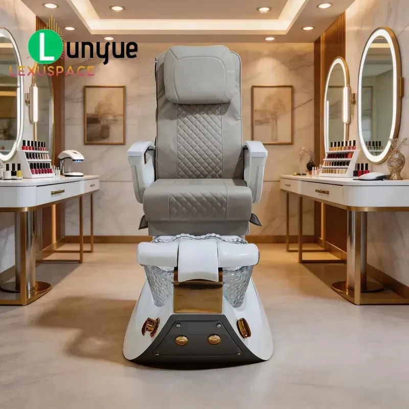 Commercial Electric Pedicure Spa Chair Fiberglass Whirlpool Jet System Deluxe European Design Foot Massage Bath for Nail