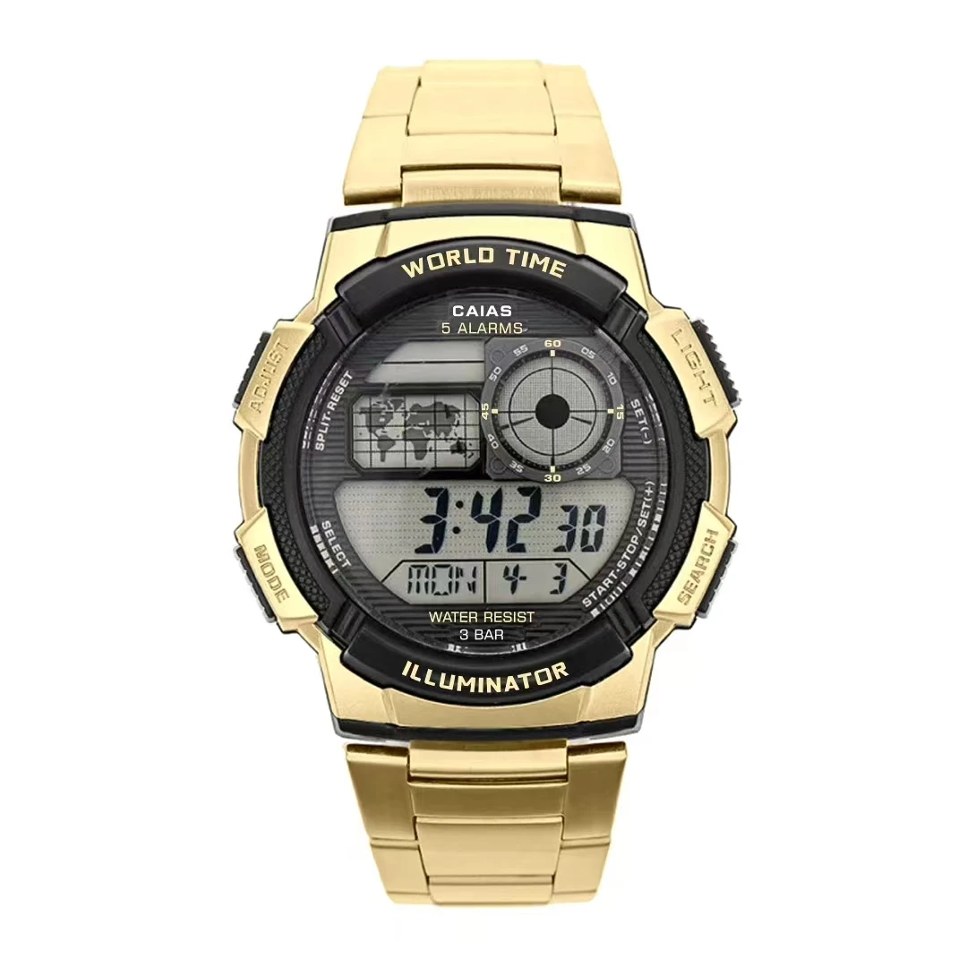 G-SHOSU Watch 2100 Sports Digital Watch Men's Watch  Full-Featured World Time LED Dual Display Large Dial Sporty Casual Style