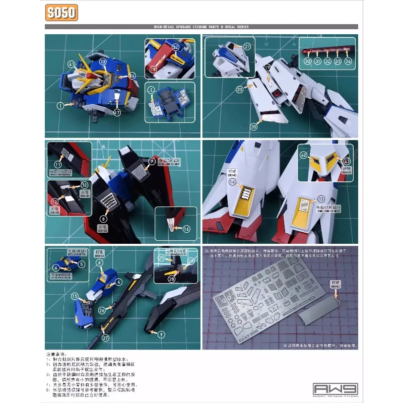 

Аксессуары для улучшения деталей модели MG 1/100: металлические травированные детали и наклейка MADWORKS S50 (Рождественское издание)