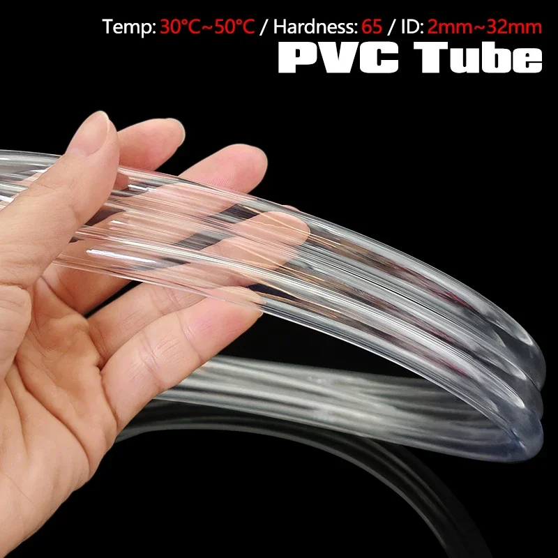 

Soft Transparent PVC Tubing, Non-toxic Flexible Water Hose ID 1-32mm Reliable Pipe for Fish Tank Aquarium Garden Irrigation Pump