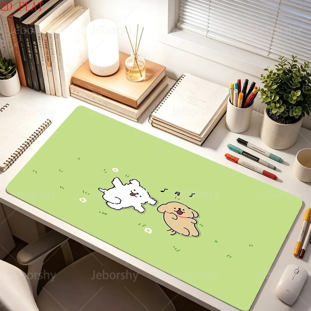 Kawaii M-Maltese dog anti-slip thick mouse pad, large size with locking edge, office student gaming writing desk mat