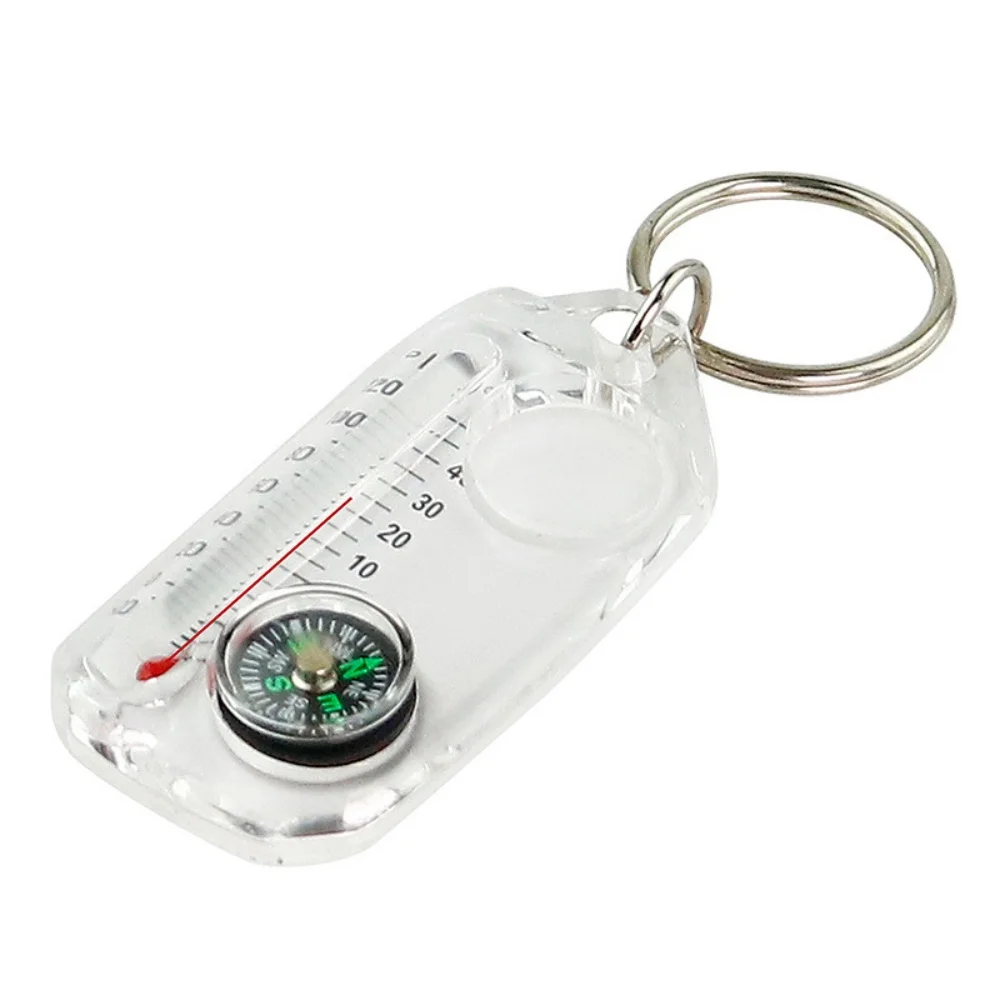 Compass And Thermometers Keychain Small Compasses  Keychain Survival Multi Tool Pocket Sized Small Gear For Hiking Outdoor Tool